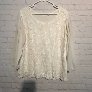 Cato Women’s White Lace Blouse – Size Large 🤍✨